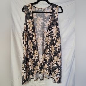 Cato Black and Cream Floral Tank Top Tunic